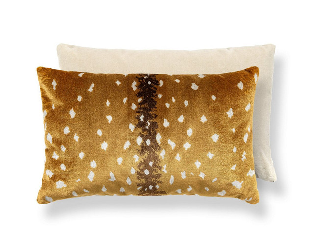 Antelope / Velvet Pillow 14 X 22 - Tawny / Beige ALMBDKBOHE0002 by Scalamandre Pillow