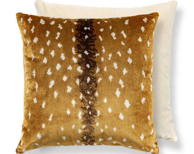 Antelope / Velvet Pillow 22 X 22 - Tawny / Beige ALTDDKBOHE0002 by Scalamandre Pillow