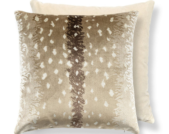 Antelope / Velvet Pillow 22 X 22 - Sahara / Beige ALTDDKBOHE0003 by Scalamandre Pillow