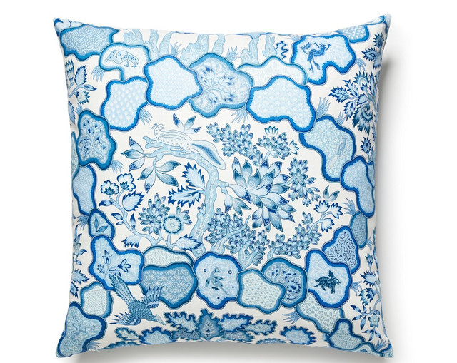 Ziba Pillow 22 X 22 - Porcelain Blue JPZIBAPILL0003 by Scalamandre Pillow
