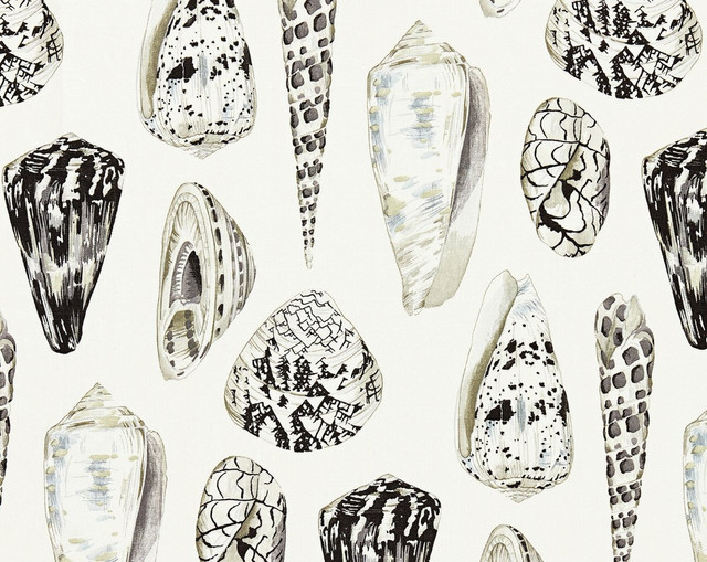Coquina Linen Print Graphite SC163970006 by Scalamandre Fabric