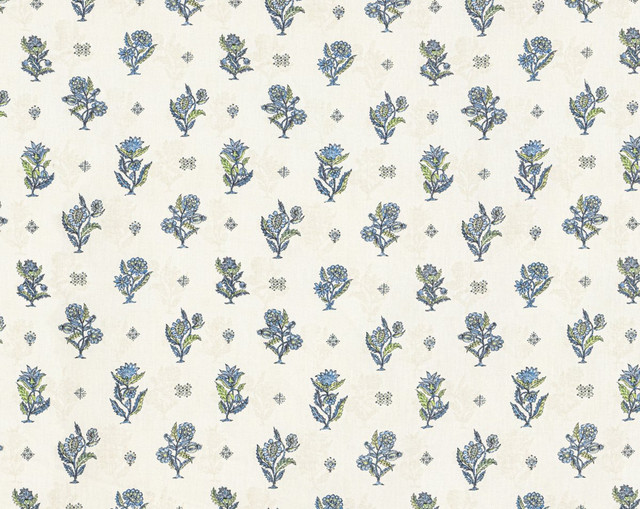 Calico Print Lapis Olive SC166690005 by Scalamandre Fabric