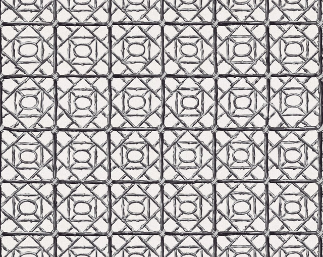 Ormond Fret Print Charcoal SC166710007 by Scalamandre Fabric