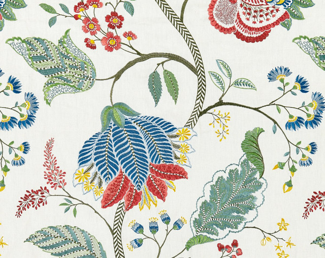 Palampore Embroidery Bloom SC271750003 by Scalamandre Fabric