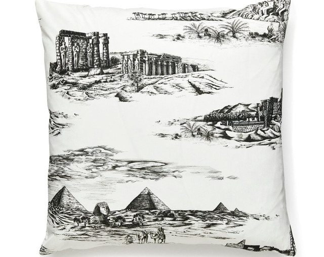 Cairo Toile Pillow 22 X 22 - Ink SCCAIRPILL0001 by Scalamandre Pillow