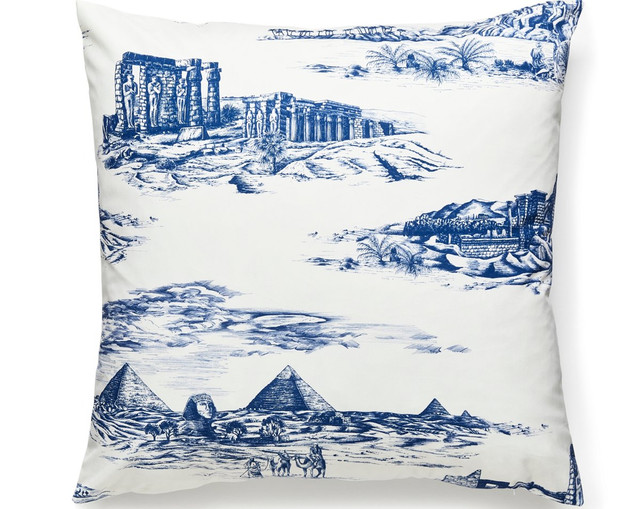 Cairo Toile Pillow 22 X 22 - Lapis SCCAIRPILL0002 by Scalamandre Pillow