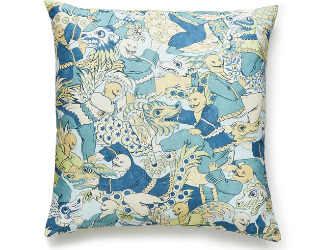 Dragon Dance Pillow 22 X 22 - Summer Sage SCDRAGPILL0001 by Scalamandre Pillow
