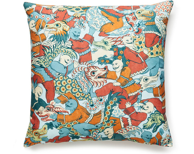 Dragon Dance Pillow 22 X 22 - Multi SCDRAGPILL0002 by Scalamandre Pillow