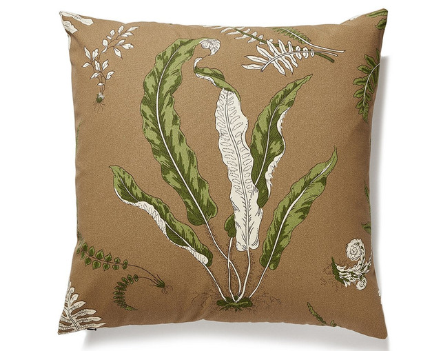 Elsie De Wolfe Outdoor Pillow 22 X 22 - Greens On Brown SCELSIEOUT0005 by Scalamandre Pillow