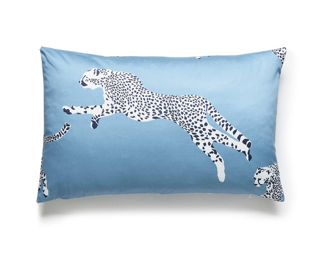 Leaping Cheetah Pillow 14 X 22 - Cloud Nine SCLCHEETPIL0004 by Scalamandre Pillow