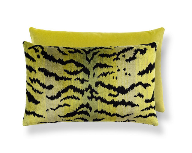 Tigre/Velvet Pillow 22 X 14 - Greens & Black / Chartreuse SCMBDK261670002 by Scalamandre Pillow