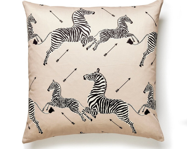 Zebras Petite Pillow 22 X 22 - Sand SCPZEBPILL0001 by Scalamandre Pillow
