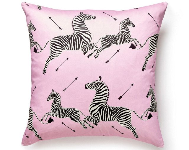Zebras Petite Pillow 22 X 22 - Peony SCPZEBPILL0002 by Scalamandre Pillow