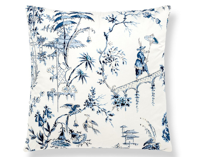 Nanjing Pillow 22 X 22 - China Blue SCSDDK165520001 by Scalamandre Pillow