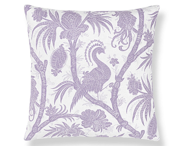 Balinese Peacock Pillow 22 X 22 - Lavender SCSDDK165750002 by Scalamandre Pillow