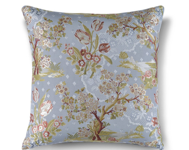 Avignon Brocade Pillow 22 X 22 - Peach Sky SCSDDK273220003 by Scalamandre Pillow