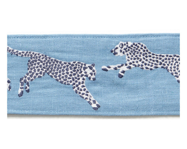 Leaping Cheetah Embrdry Tape Cloud Nine SCT33310004 by Scalamandre Trim