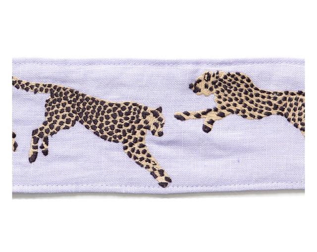 Leaping Cheetah Embrdry Tape Lilac SCT33310007 by Scalamandre Trim