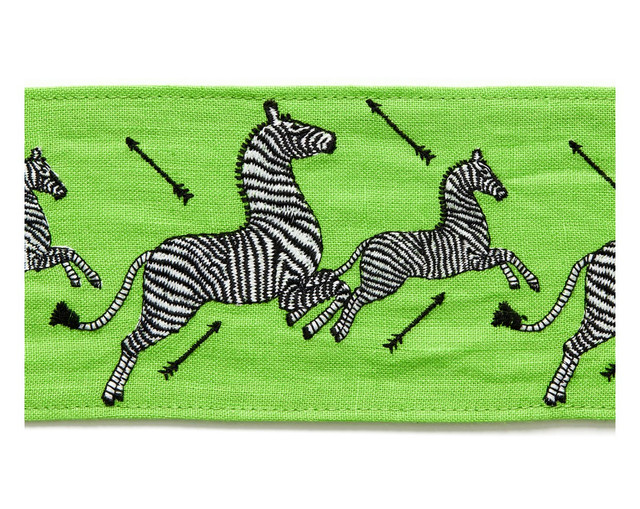 Zebras Embroidered Tape Lime SCT33320007 by Scalamandre Trim