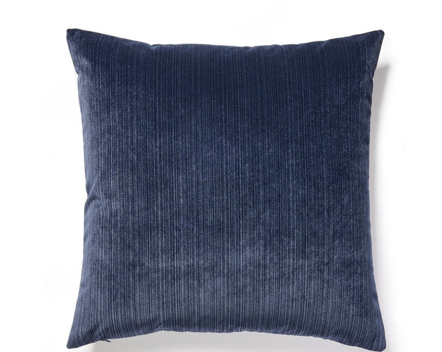 Strie Velvet Pillow 22 X 22 - Ink VWSTRIEPILL0006 by Scalamandre Pillow