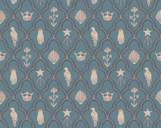 Turtledove Barn Indigo Blue WSBTURTLE0272 by Sandberg Wallpaper