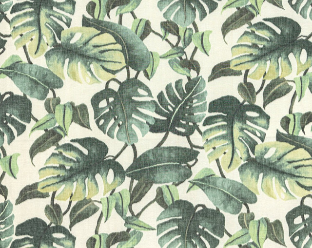 Rainforest Warp Print Leaf WW166590001 by Old World Weavers Fabric