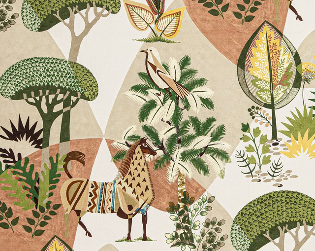Llamas Leaf Terracotta WW166610002 by Old World Weavers Fabric