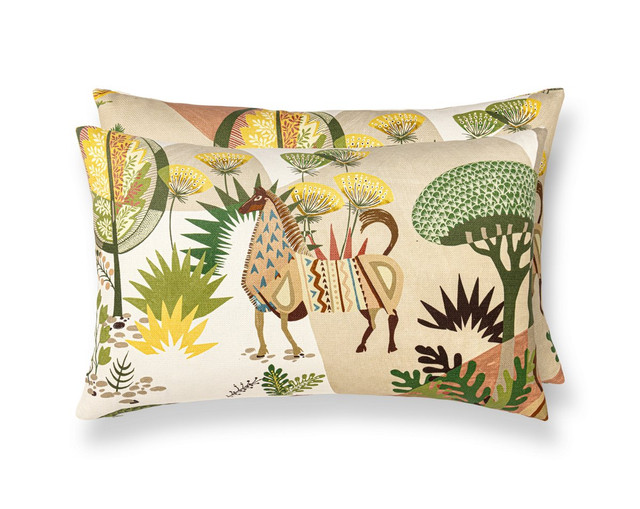 Llamas Pillow 22 X 14 - Leaf Terracotta WWLBDK166610002 by Scalamandre Pillow