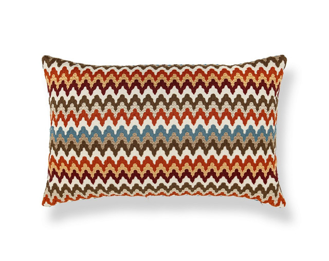 Rainbow Mountain Crewel Pillow 22 X 14 - Autumn WWLBDK273390001 by Scalamandre Pillow