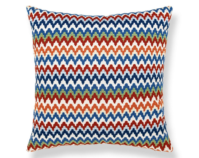 Rainbow Mountain Crewel Pillow 22 X 22 - Cobalt Rouge WWSDDK273390004 by Scalamandre Pillow