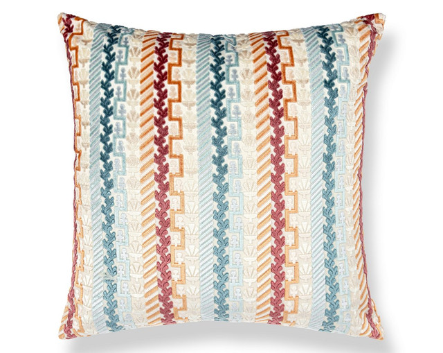 Villelaure Pillow 22 X 22 - Orange Teal WWSDDK273400002 by Scalamandre Pillow