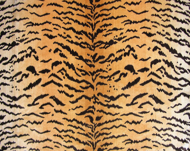 Tiger | Silk Brown On Gold YS06910001 by Old World Weavers Fabric
