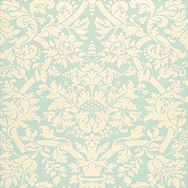 Residence Damask Aqua T1351 by Thibaut Wallpaper