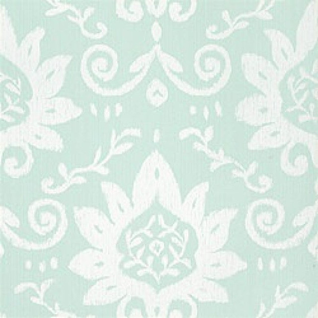 Bridgewater Damask Aqua T160 by Thibaut Wallpaper