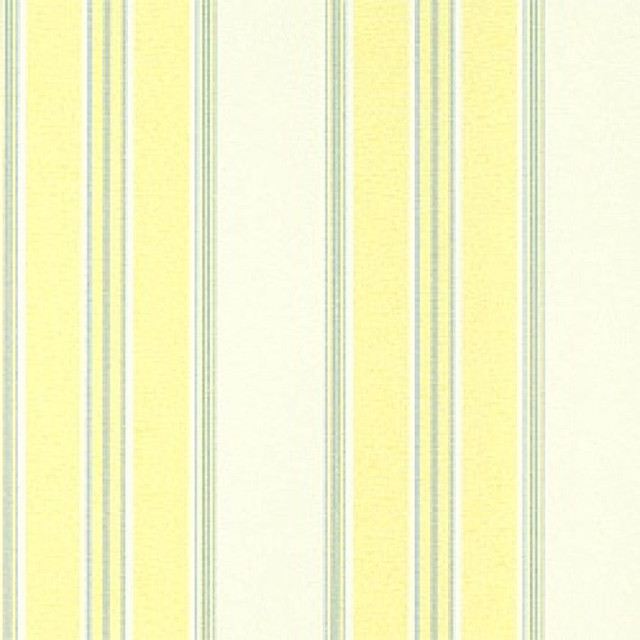 Duvall Stripe Blue on Yellow T2128 by Thibaut Wallpaper