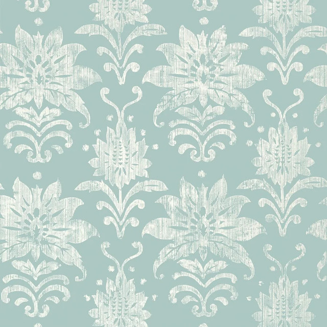 Tanglewood Aqua T24375 by Thibaut Wallpaper