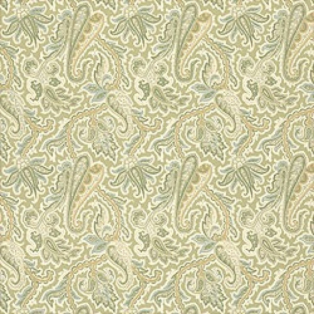 Winchester Paisley Green and Aqua T3355 by Thibaut Wallpaper