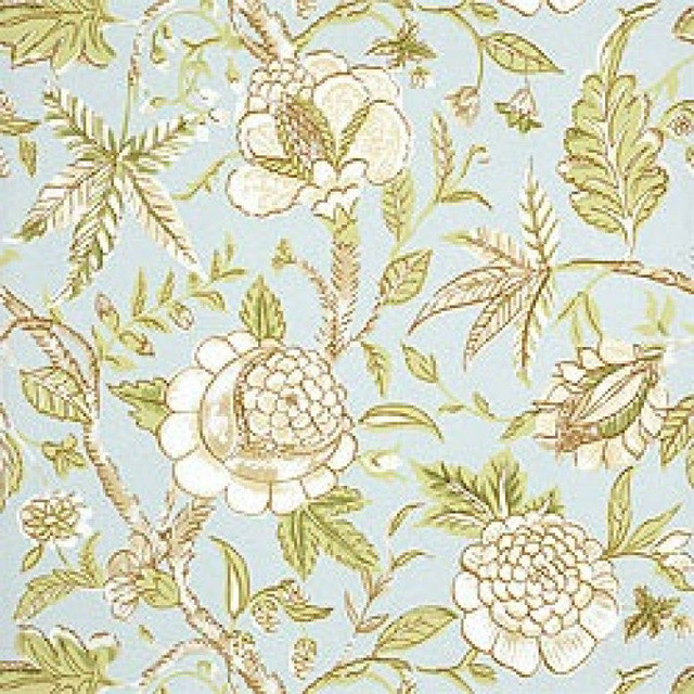 Fanfare Aqua T6752 by Thibaut Wallpaper
