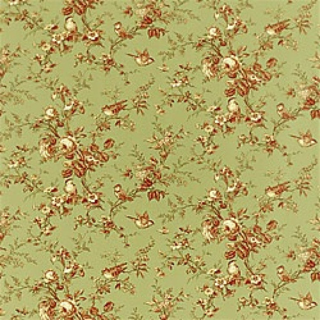 Isabelle Red on Green T7356 by Thibaut Wallpaper