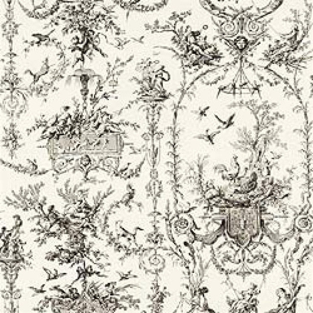Rockwood Toile Black on Beige T7361 by Thibaut Wallpaper