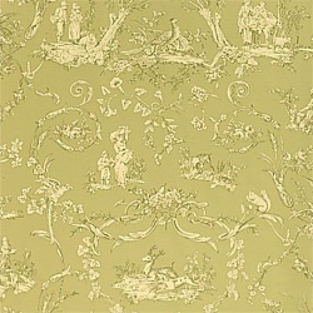 Paysannerie Toile Green T7365 by Thibaut Wallpaper
