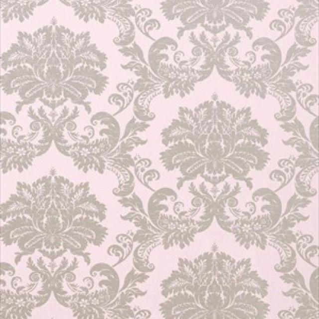 Symphony Damask Lilac T7631 by Thibaut Wallpaper