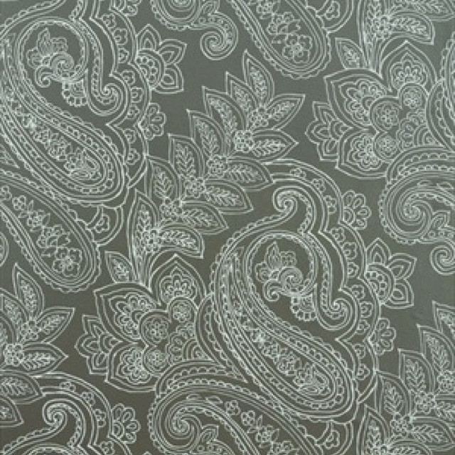 Norwich Paisley Metallic Pewter T9291 by Thibaut Wallpaper