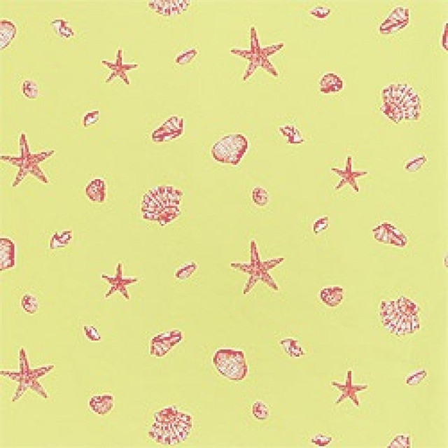 Neptune Coral on Green T9783 by Thibaut Wallpaper