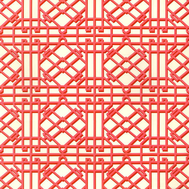 Pavilion Trellis Red by Brunschwig & Fils Fabric
