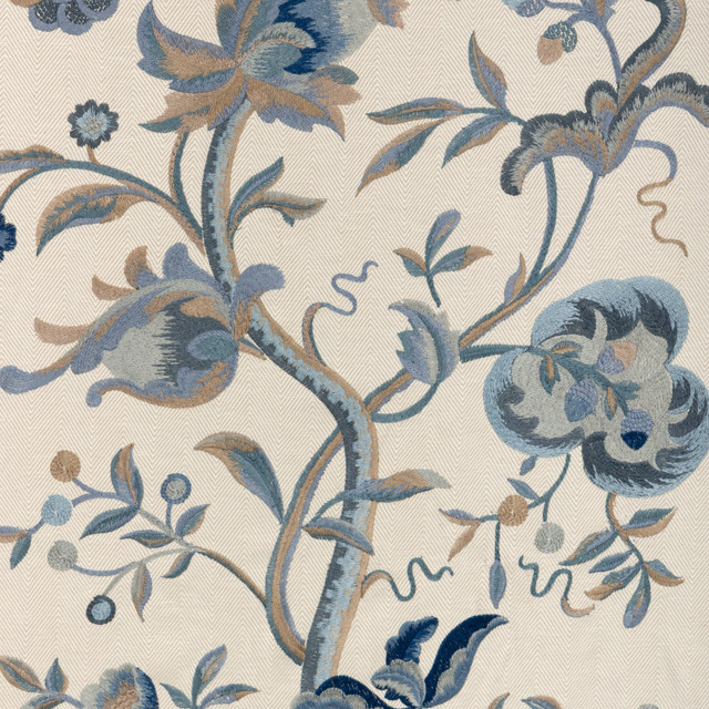 Dorton Embroidery Indigo by Lee Jofa Fabric