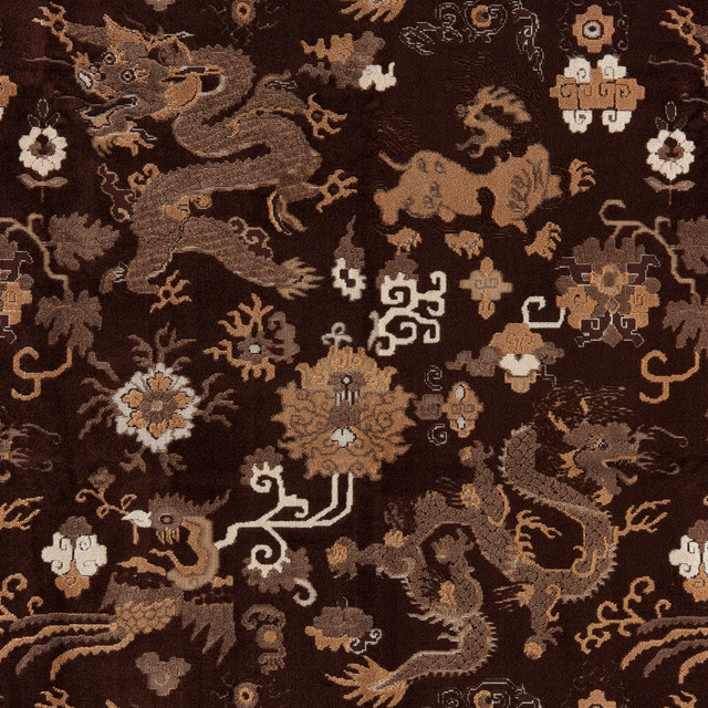 Le Dragon Velvet Umber by Brunschwig & Fils Fabric