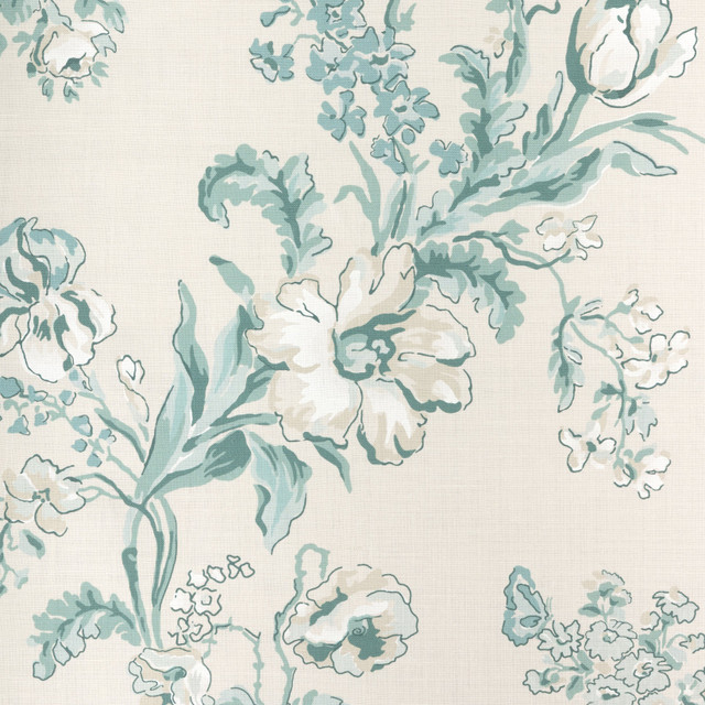 Maintenon Print Aqua by Brunschwig & Fils Fabric