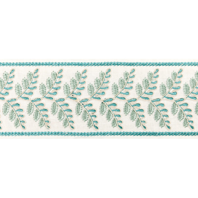 Fougere Border Aqua by Brunschwig & Fils Trim