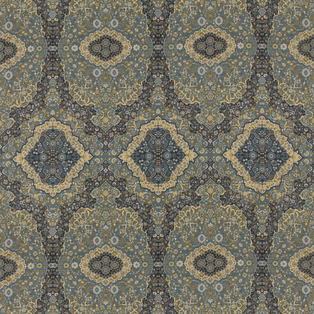 Woodland Paisley Indigo by Mulberry Fabric
